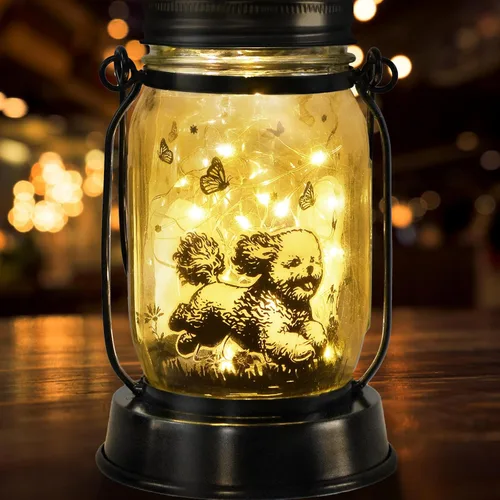 Miniatura 79 de Farol solar de Chihuahua, regalo para mujeres, hombres, mamá, cumpleaños, amantes de perro Chihuahua, luz conmemorativa pérdida de mascotas