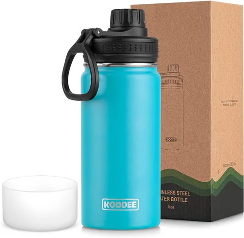 Miniatura 75 de koodee Insulated Water Bottle, 32 oz Stainless Steel Double Wall Vacuum Wide Mouth Sport Bottle with Leakproof Spout Lid (Navy)
