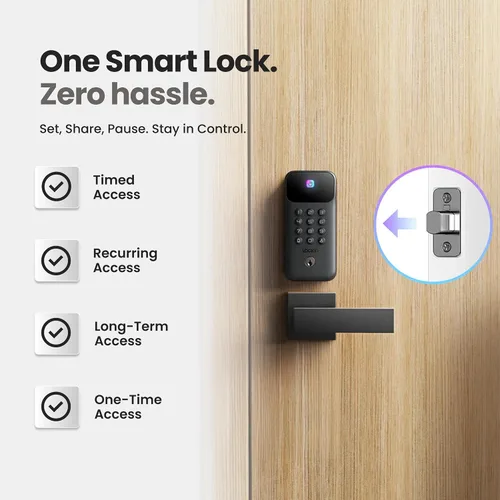 Miniatura 6 de Lockin Venoris Go – Cerradura inteligente – Cerradura de puerta de entrada sin llave de vena de palma – 5 métodos de desbloqueo, WiFi integrado