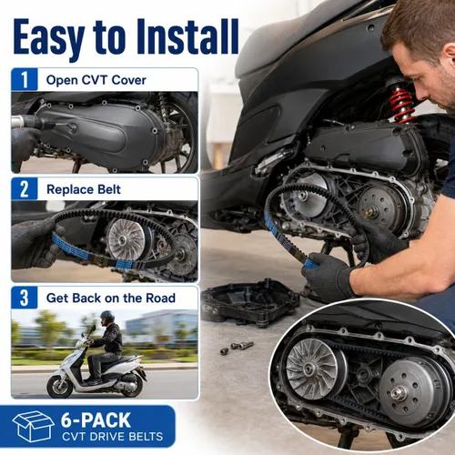 Miniatura 4 de 6 piezas 669-18-30 CVT Correa de transmisión Compatible con 4 tiempos 49CC 50CC GY6 139QMB 1P39QMB Roketa Tank Jmstar Taotao Baja Vespa Jonway