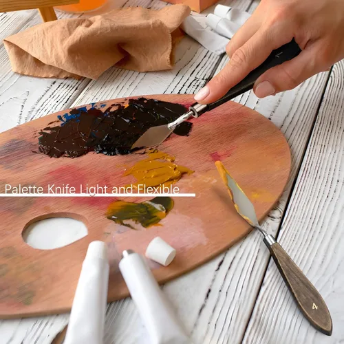 Miniatura 4 de Juego de Pinceles para Pintura al Óleo, 15 Piezas Fuumuui Pinceles Profesionales para Mezclar Pintura de Cerdas de Tejón Naturales con Plano
