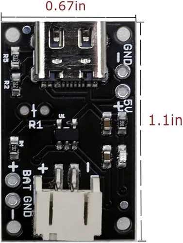 Miniatura 4 de Treedix 2 unids tipo C USB LiPo cargador de batería Junta sin batería con enchufe JST con indicador LED Tasa de carga ajustable automático apagado