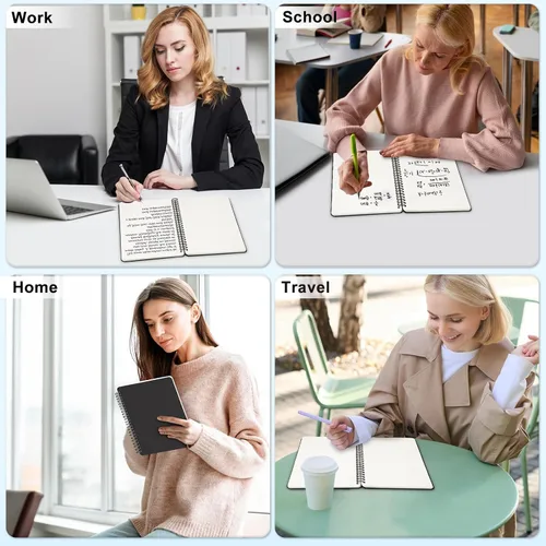 Miniatura 7 de Cuaderno de diario forrado en espiral, cuaderno A4 de cuero de tapa dura para el trabajo, 8.5 x 11 pulgadas, cuadernos de papel grueso de 100 GSM
