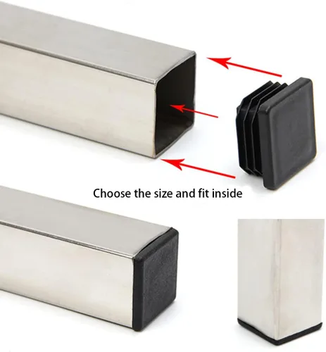 Miniatura 3 de Tapones cuadrados de plástico de 0.75 pulgadas (0.748 in) para poste de tubo cuadrado (paquete de 4)