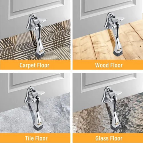 Miniatura 4 de Kenning Tope de puerta resistente de 4 pulgadas, topes de puerta de metal para puerta, protector de pared con punta de goma, fácil de instalar