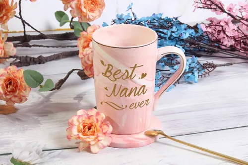 Miniatura 4 de Taza Best Nana Ever Taza de Café Best Nana Taza Nana Regalos Cumpleaños Día de las Madres Regalos para Mamá Abuela de Nietos Nieta Nieto Nietos Gris