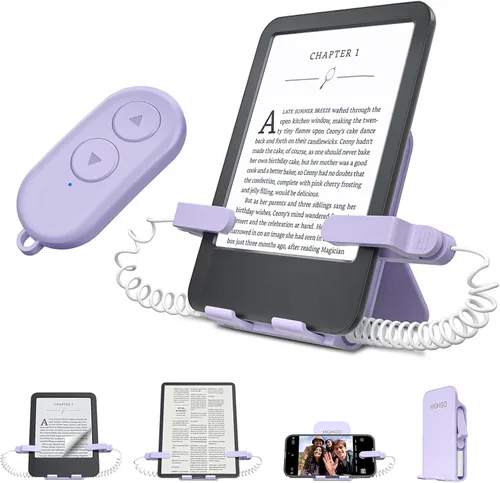 Miniatura 9 de Girador de páginas con control remoto y soporte para lectores electrónicos Kindle Paperwhite Oasis, girador de páginas de clic hacia adelante
