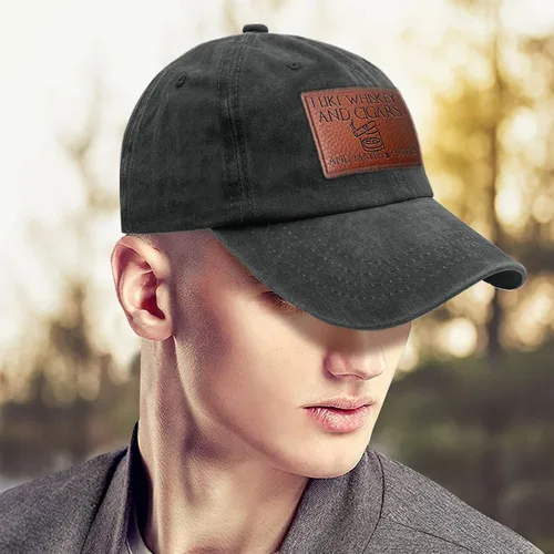 Miniatura 128 de Philysonic Funny Hat I Like Whisky and Cigars and Maybe 3 People Sombreros para Hombres Gorras de Béisbol Gorras Ajustables