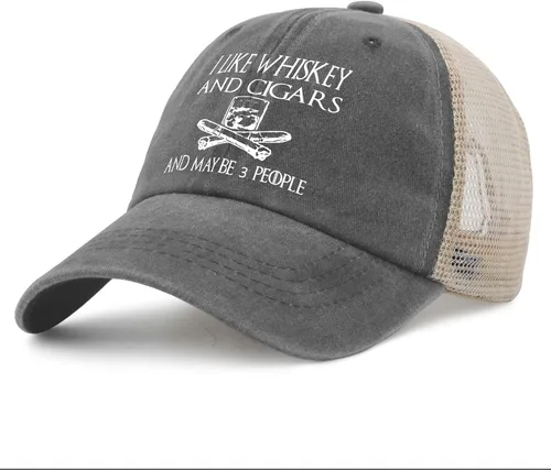 Miniatura 17 de Philysonic Funny Hat I Like Whisky and Cigars and Maybe 3 People Sombreros para Hombres Gorras de Béisbol Gorras Ajustables