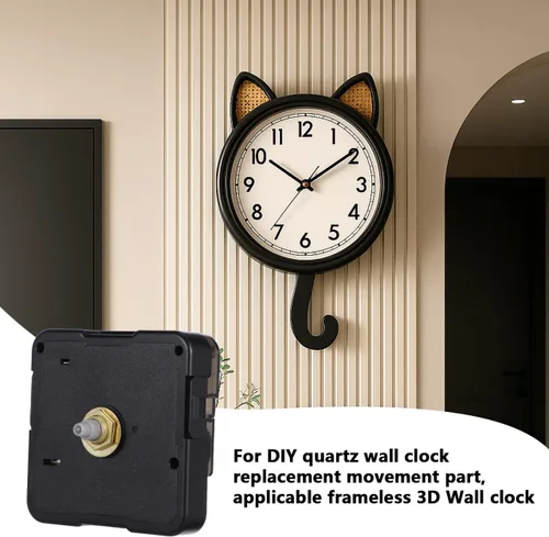 Miniatura 2 de ULTNICE Mecanismo de reemplazo de movimiento de reloj de cuarzo con manecillas Kit de mecanismo de reloj para reparación de relojes de pared
