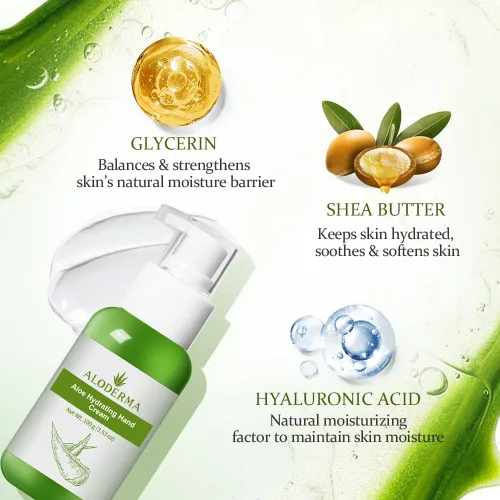 Miniatura 3 de Aloderma Crema hidratante de manos de aloe, tamaño de viaje de 3.5 onzas, crema de manos suave no grasa para manos secas y agrietadas, loción ligera