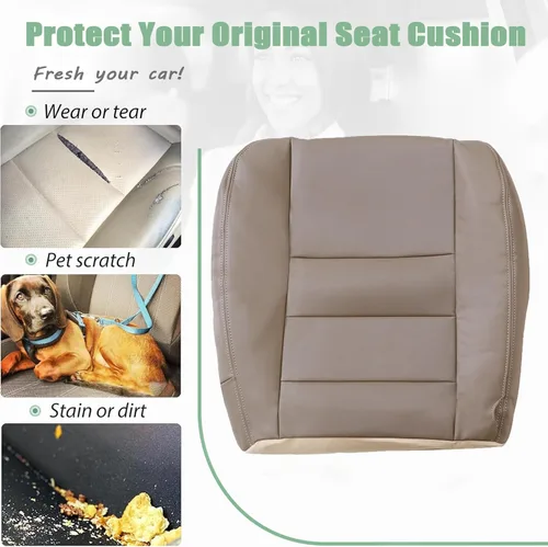 Miniatura 2 de Priprilod Funda de asiento de repuesto para parte inferior del lado del conductor, color bronceado, compatible con Ford F250 F350 Super Duty Lariat