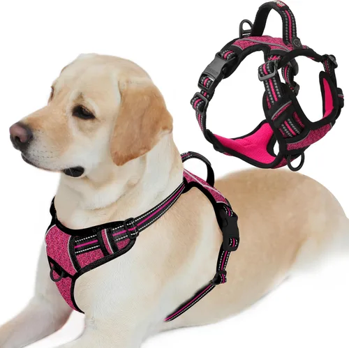 Miniatura 41 de BARKBAY Arnés para perro sin tirones con bolsillo para etiqueta de identificación, resistente, reflectante, fácil control para perros grandes