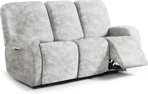 Miniatura 35 de ANARACHON Fundas para sillas reclinables con aspecto de cuero, funda elástica de 4 piezas, funda suave para silla reclinable, protector de muebles