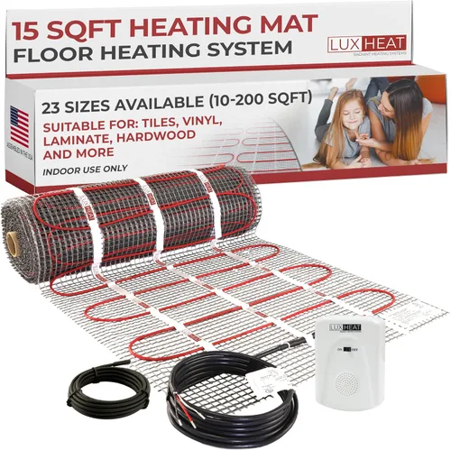 Miniatura 28 de LuxHeat Kit de alfombrilla de calefacción de suelo radiante de 10 pies cuadrados - Sistema de calefacción por suelo radiante de 120 V - Incluye