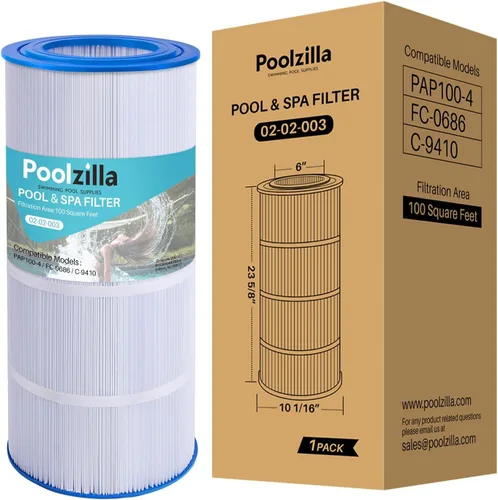 Poolzilla Repuesto para filtro de piscina Pentair CC100, CCRP100, PAP100, PAP100-4, Unicel C-9410, R173215, Filbur FC-0686, 59054200, 160316,