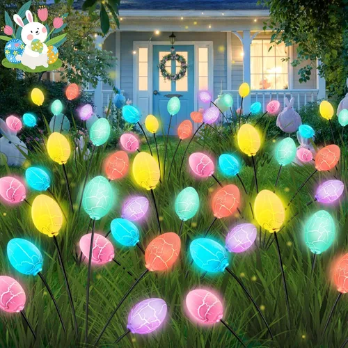 Miniatura 10 de 2026 Luces Solares Actualizadas para Exteriores, Juego de 8 Luces de Jardín Solares con 2 Modos, Luces de Luciérnaga al Aire Libre Impermeables