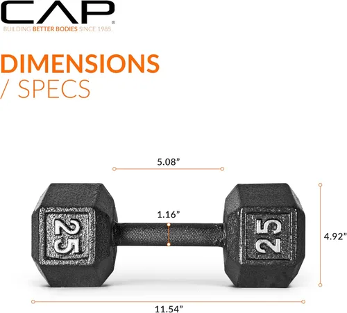 Miniatura 4 de CAP Barbell Mancuerna hexagonal de hierro fundido Múltiples opciones