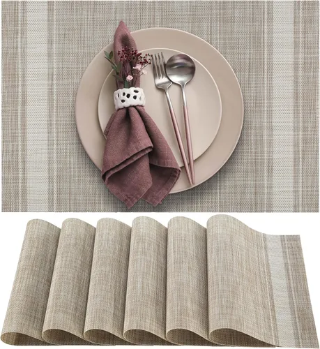 Miniatura 6 de More Décor Manteles Individuales para Mesa de Comedor, Lavables Resistentes al Calor de Vinilo PVC para Comedor y Cocina, Antideslizantes - Juego