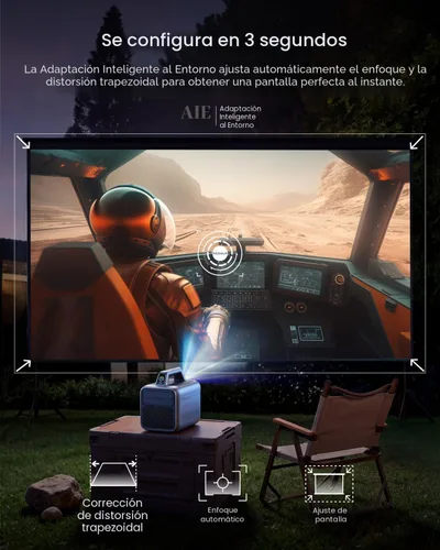 Miniatura 7 de NEBULA Proyector portátil para exteriores Mars 3, 1000 lúmenes ANSI, imagen potenciada por IA, batería integrada con 5 horas de reproducción, TV