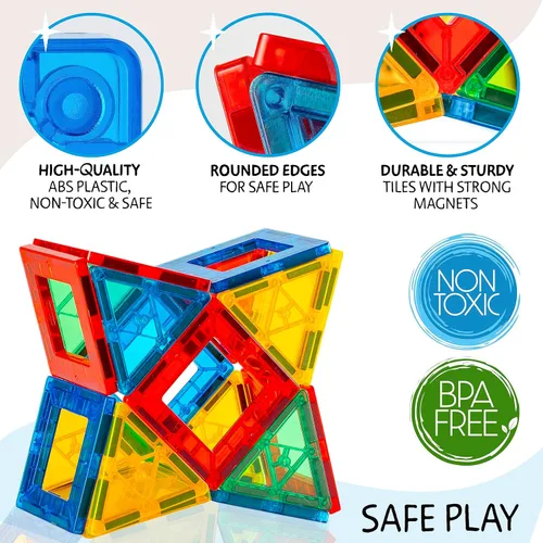 Miniatura 5 de Azulejos Magnéticos 180 PIEZAS (CONJUNTO XL), Azulejos Magnéticos para Niños, Juguete para Niños y Niñas de 3 4 5 6 7 8 Años, Conjunto