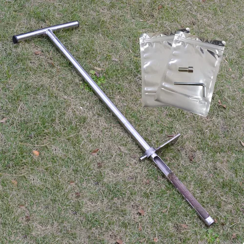Sonda de suelo de 36 pulgadas, sonda de muestreo de suelo de acero inoxidable con pedal y bolsas de muestra reutilizables, kits de prueba de suelo