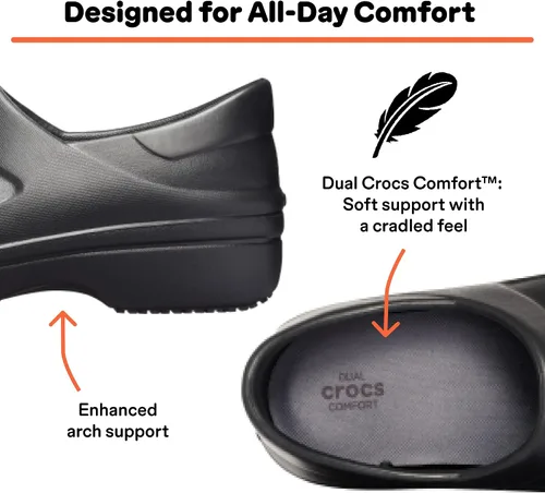 Miniatura 4 de Crocs Zuecos Neria Pro II para mujer, zapatos de trabajo antideslizantes, Negro