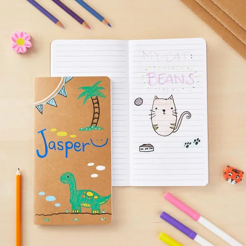Miniatura 2 de Paper Junkie Cuadernos para la escuela, 4.3 x 8.2 pulgadas, marrón kraft, paquete de 48 cuadernos rayados, diarios de papel kraft para tomar notas