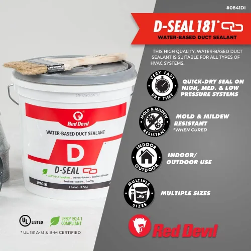 Miniatura 4 de Red Devil 0846DS RD-DS 181 Sellador de conductos de látex acrílico, 10.1 onzas, gris, 1 paquete