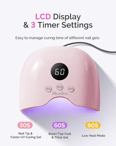 Miniatura 5 de MelodySusie Lámpara de uñas LED compacta con guantes UV, secadora de uñas P-PLUS30A con sensor inteligente que cura todos los geles, especialmente