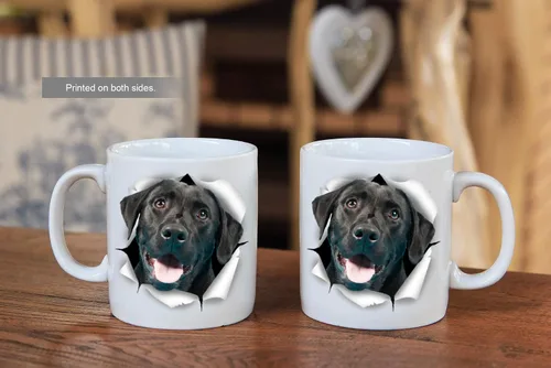 Miniatura 6 de Bonita taza de café negra con diseño de labrador para perro, divertida taza de café de cerámica, regalo perfecto para amantes de los perros, bonita