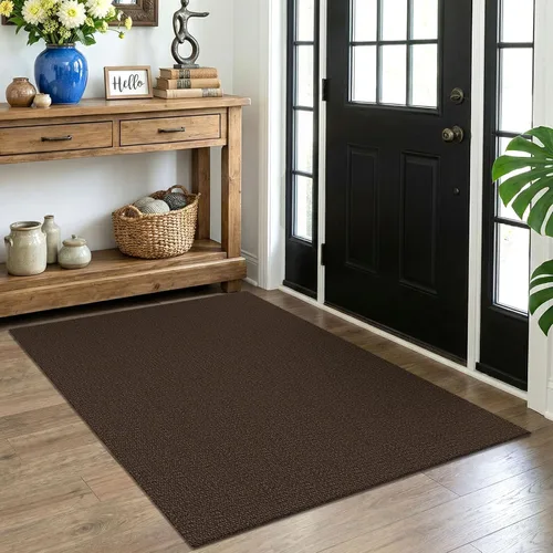 Miniatura 91 de EARTHALL Alfombra pequeña de 2 x 3 pies, lavable para entrada, antideslizante, trenzada, alfombra para puerta interior y exterior, alfombra tejida