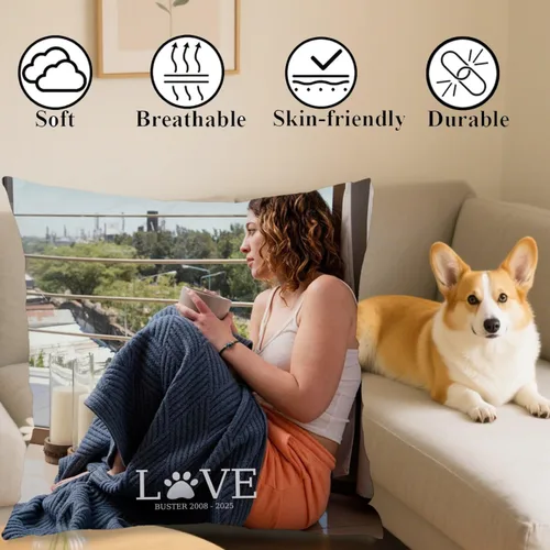 Miniatura 4 de Single Photo Custom Pillow Cover with Personalized Text Turning Your Memory into a Beautiful Throw Pillow and Making it a Touching Gift Choice for