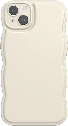 Miniatura 4 de FABSPARK - Funda para iPhone 11, diseño simple, marco ondulado, estética, silicona suave, color beige