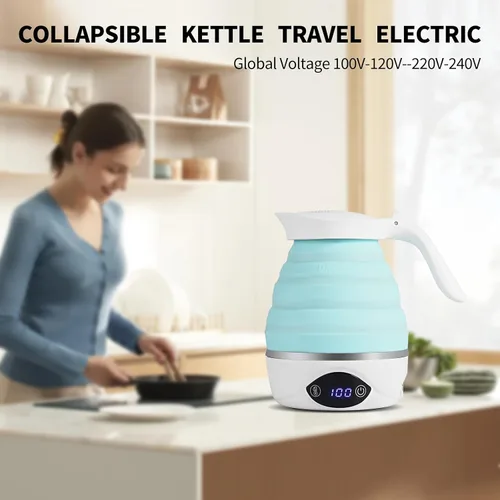Miniatura 2 de AUCOO Hervidor Eléctrico Plegable de Viaje Portátil para Hervir Agua, Adecuado para Voltaje Dual 110V & 220V, para Té y Café, 850W Pequeño Mini