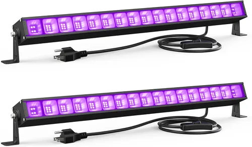Actualización de luz negra LED de 60W, luces negras para fiesta brillante, barra de luz negra con enchufe y interruptor, cada una ilumina 32x32