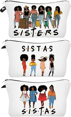 Miniatura 25 de Bolsa de maquillaje afroamericana para monedero, bolsas de cosméticos negras afro para mujer, regalo inspirador, pequeña bolsa de cosméticos