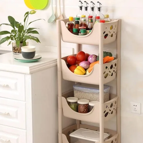 Organizador de carrito de almacenamiento de frutas y verduras y estante de almacenamiento para cocina, uso diario, cesta de frutas y verduras, 3