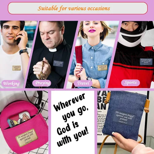 Miniatura 3 de 2 parches tácticos bordados con versículo bíblico Isaías 54:17 Para gorras, chaleco, mochilas