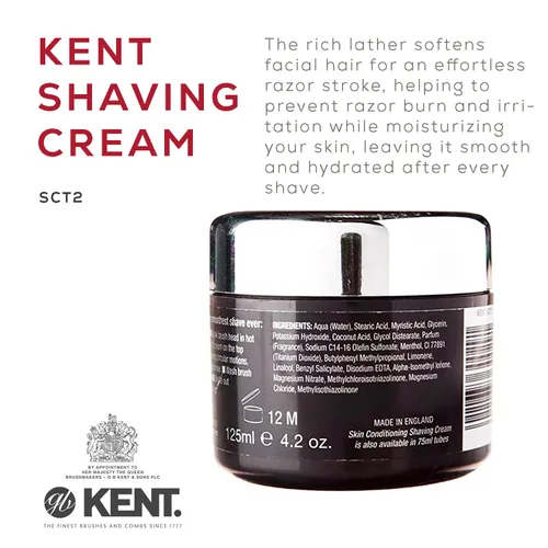 Miniatura 4 de Kent Espuma de afeitar SCT2 - Crema de afeitar de mentol refrescante para hombre, perfecta para viajes o hogar, suave para pieles sensibles
