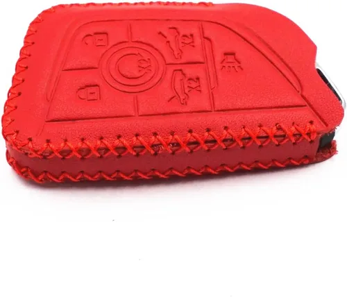 Miniatura 4 de Funda de cuero para llavero con control remoto inteligente de 6 7 botones para Chevrolet Chevy Corvette C8 2020 2021 2022 2023 (rojo, 6 botones)