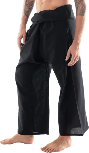 Miniatura 3 de CandyHusky Pantalones de pescador tailandés, pantalones de pirata de algodón para hombre, pantalones de descanso, pantalones samurái, disfraz gitano