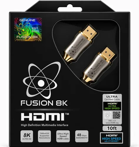Miniatura 8 de Fusion8K Cable certificado HDMI 2.1 soporta 10K 8K @60Hz y 4K @120Hz Compatible con todos los televisores, BluRay, Xbox Series X, PS5 (3 pies)