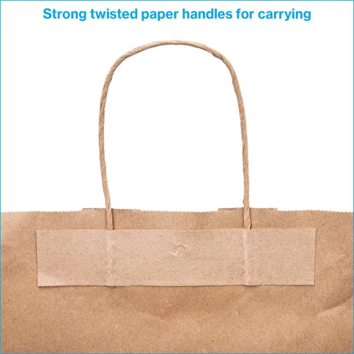 Miniatura 3 de SSWBasics Bolsa de compras de papel kraft marrón – Grande (16 pulgadas de largo x 6 pulgadas de profundidad x 12 ½ pulgadas de alto) – Caja de 100