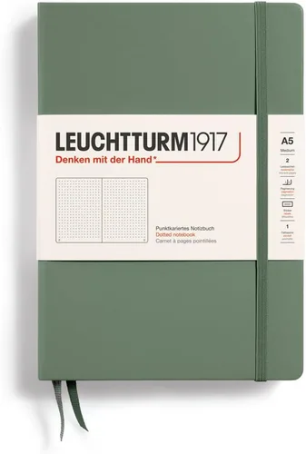 Miniatura 142 de LEUCHTTURM1917 - Cuaderno de tapa dura mediano A5 con 251 páginas numeradas para escritura y diario (verde menta, con puntos)