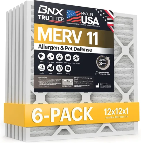 Miniatura 42 de BNX TruFilter - Filtro de aire MERV 11 de 18 x 20 x 1 pulgadas (paquete de 6) – Fabricado en Estados Unidos – Defensa contra Alérgenos Filtro