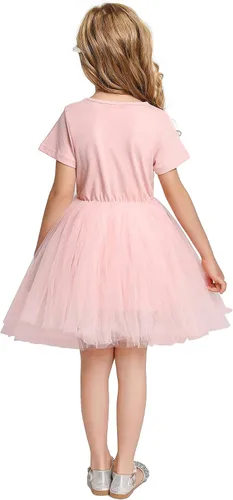 Miniatura 2 de YOFEEL Vestido de verano para niñas pequeñas de manga corta tutú longitud hasta la rodilla