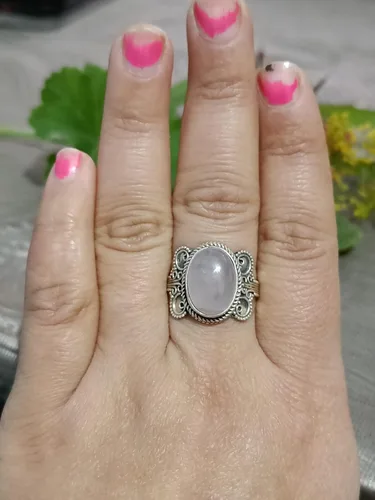 Miniatura 5 de Rose Quartz Gemstone Ring,925 Sterling Silver,Artistic Ring,Oval Shape Stone,Casual Wear,Designer Silver Ring,Engagement Ring,Promise Ring,Silver