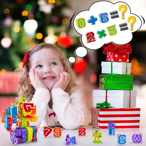 Miniatura 4 de Lydaz Robot de números para niños de 3 a 5 años, juguete educativo de matemáticas STEM con bloques de números, juguetes sensoriales para autismo