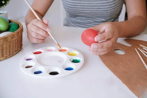 Miniatura 3 de Paletas de bandejas de pintura, paletas blancas de plástico para niños y estudiantes, bandeja de pintura para clase de arte, manualidades o fiestas